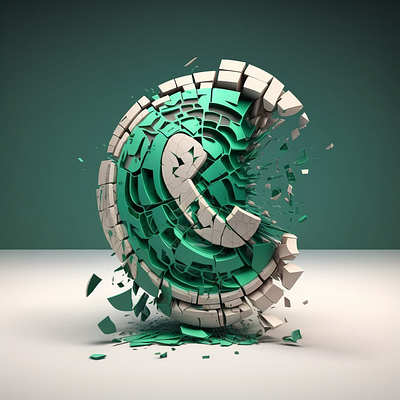 WhatsApp Logo is Broken into Pieces 3d flat illustration graphic design whatsapp