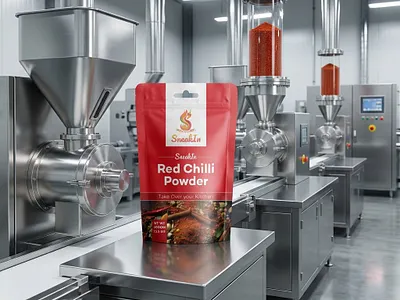 Red Chilli Powder Packaging design branding chilli packaging design chilli powder packagign design graphic design illustration label design organic chilli packaging design pouch design pouch label powder packaging product label design red chilli