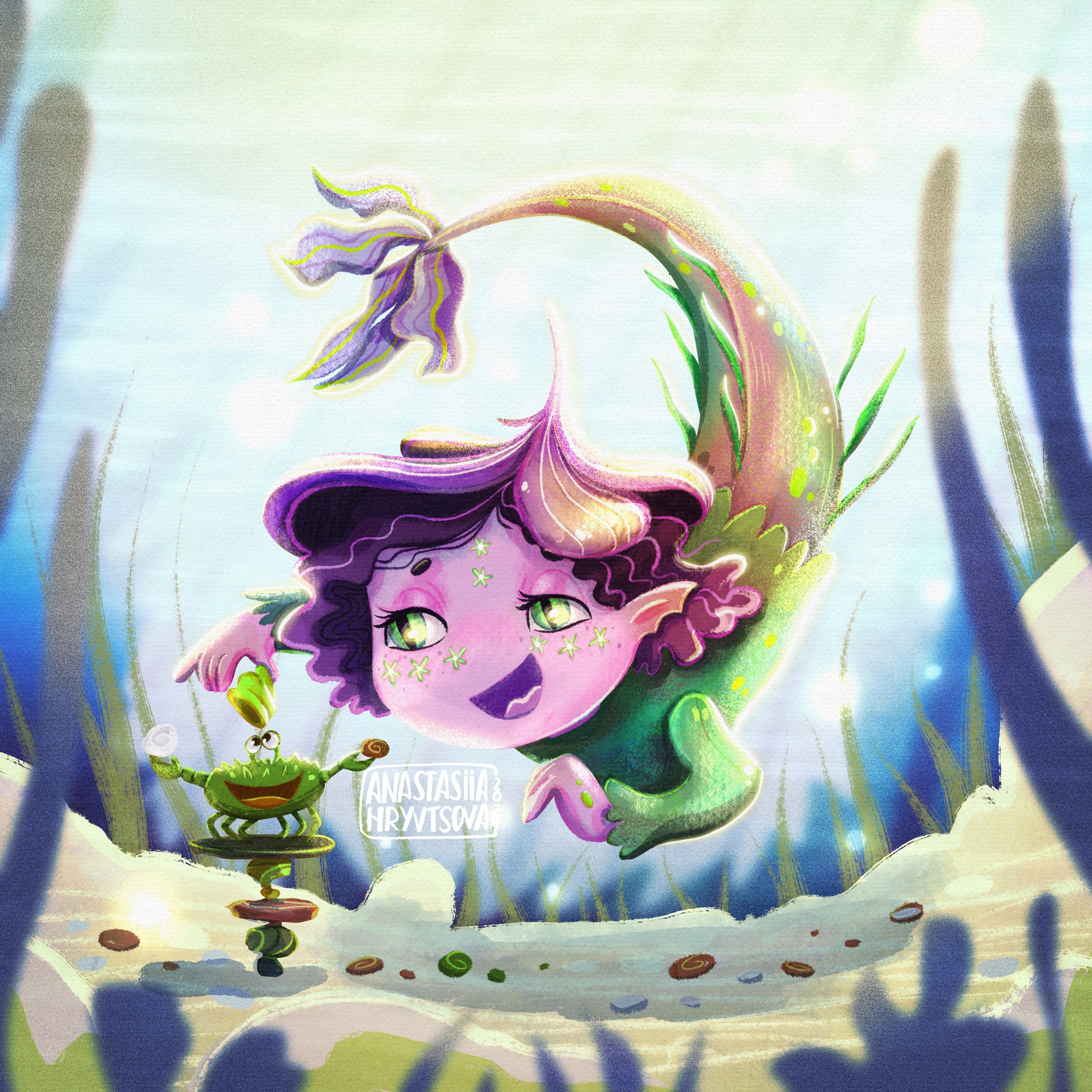 Mermaid character design art character design children illustration design illustration kid art procreate raster illustration