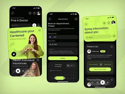 Healthcare Mobile App UI – Doctor Booking & Virtual Care appointment booking clean ui doctor app figma health app healthcare mobile app modern ui telehealth ui design ui kit ux design