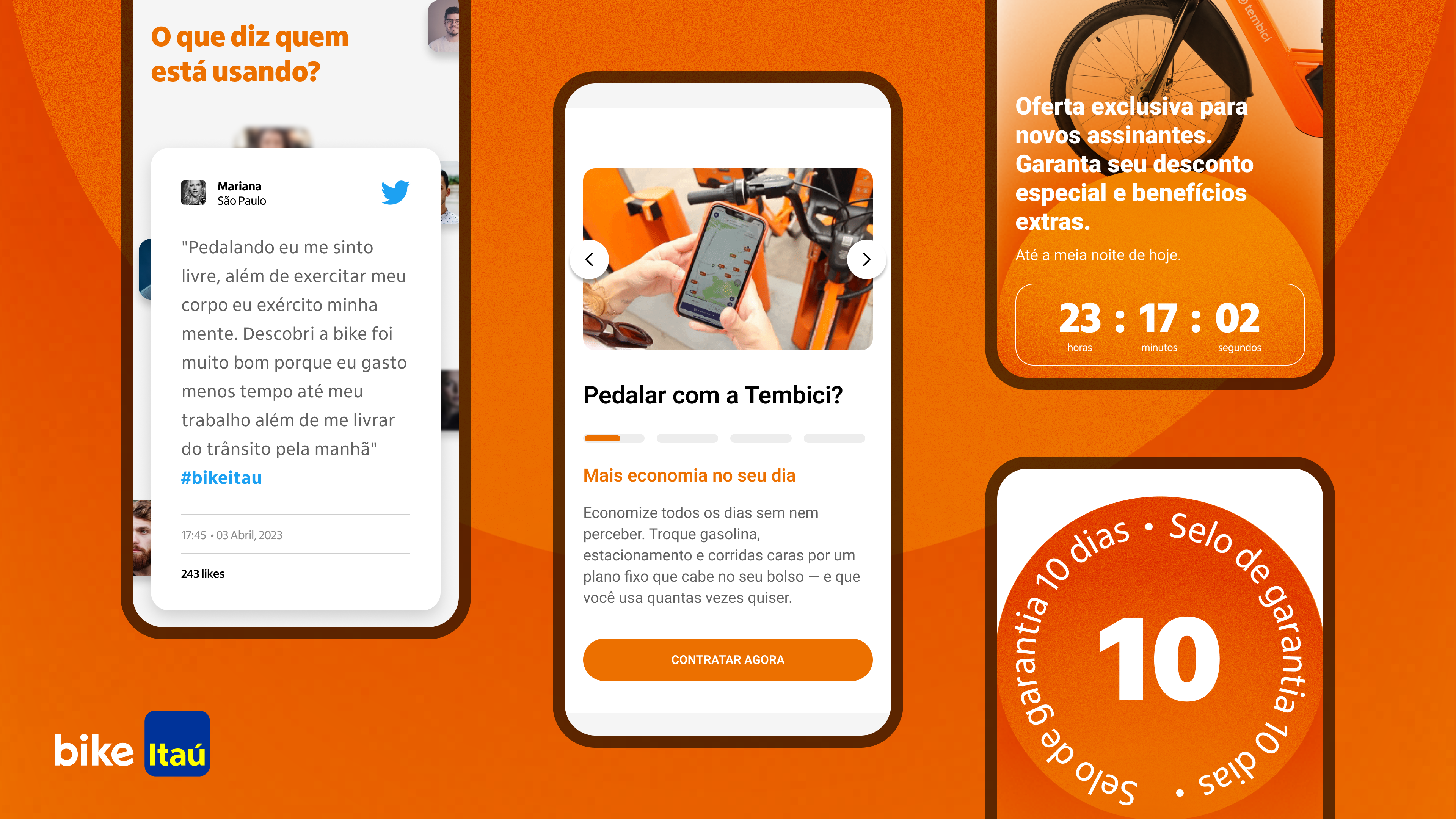 bike Itaú + Tembici bike campaign countdown landing page mobile ui web webdesign