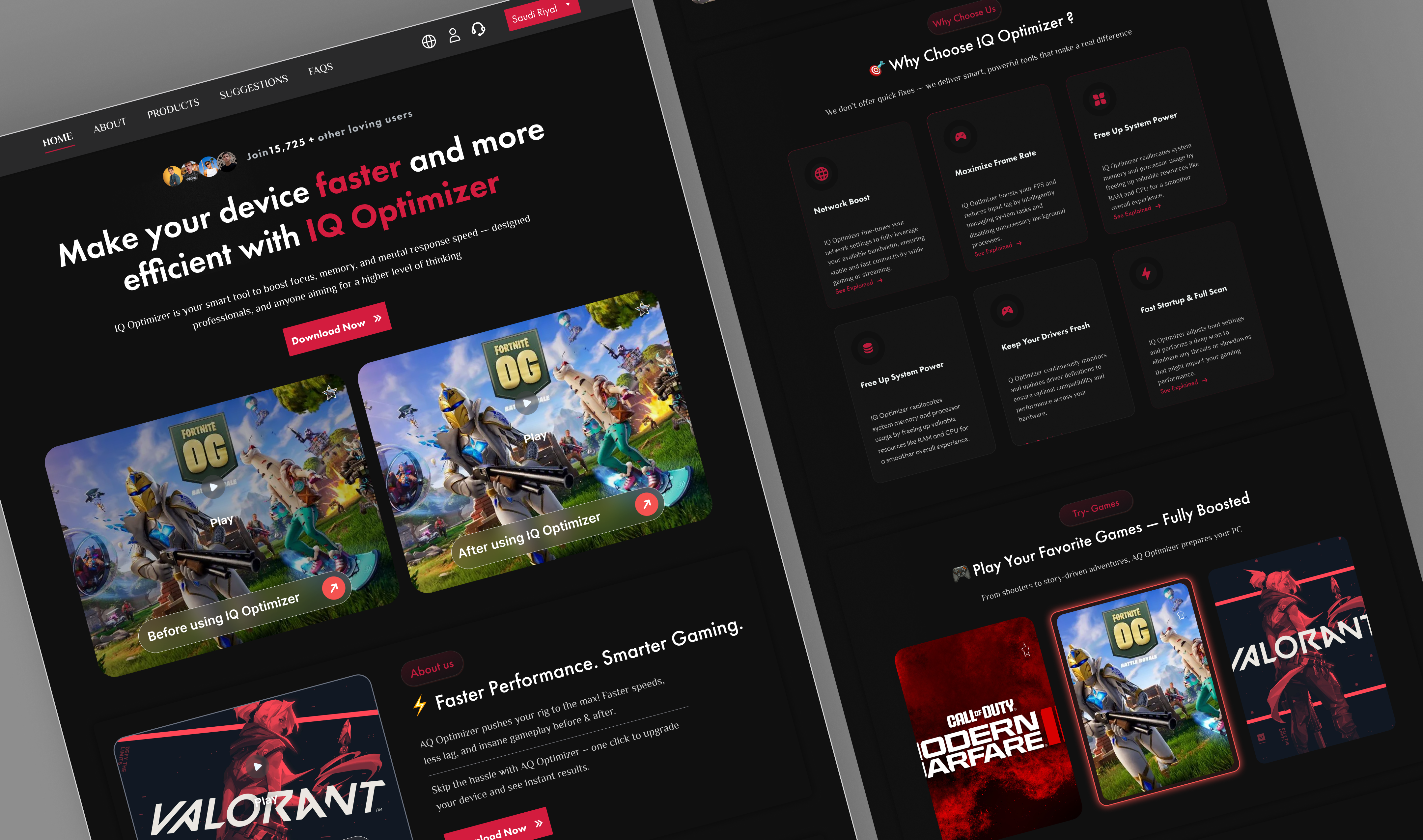 IQ Optimizer - Cognitive Performance - website design