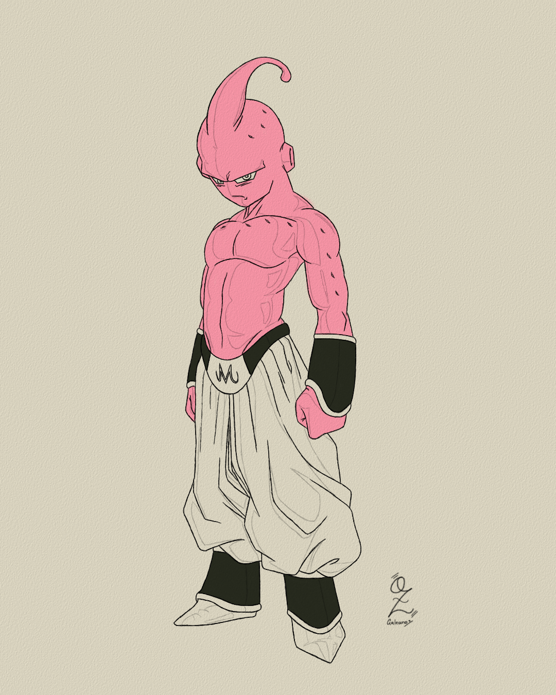 Kid Buu Drawing Sketch by Oz Galeano anime art arte boceto buu cartoon design dibujo digitalart dragon ball drawing fanart illustration ozgaleano sketch