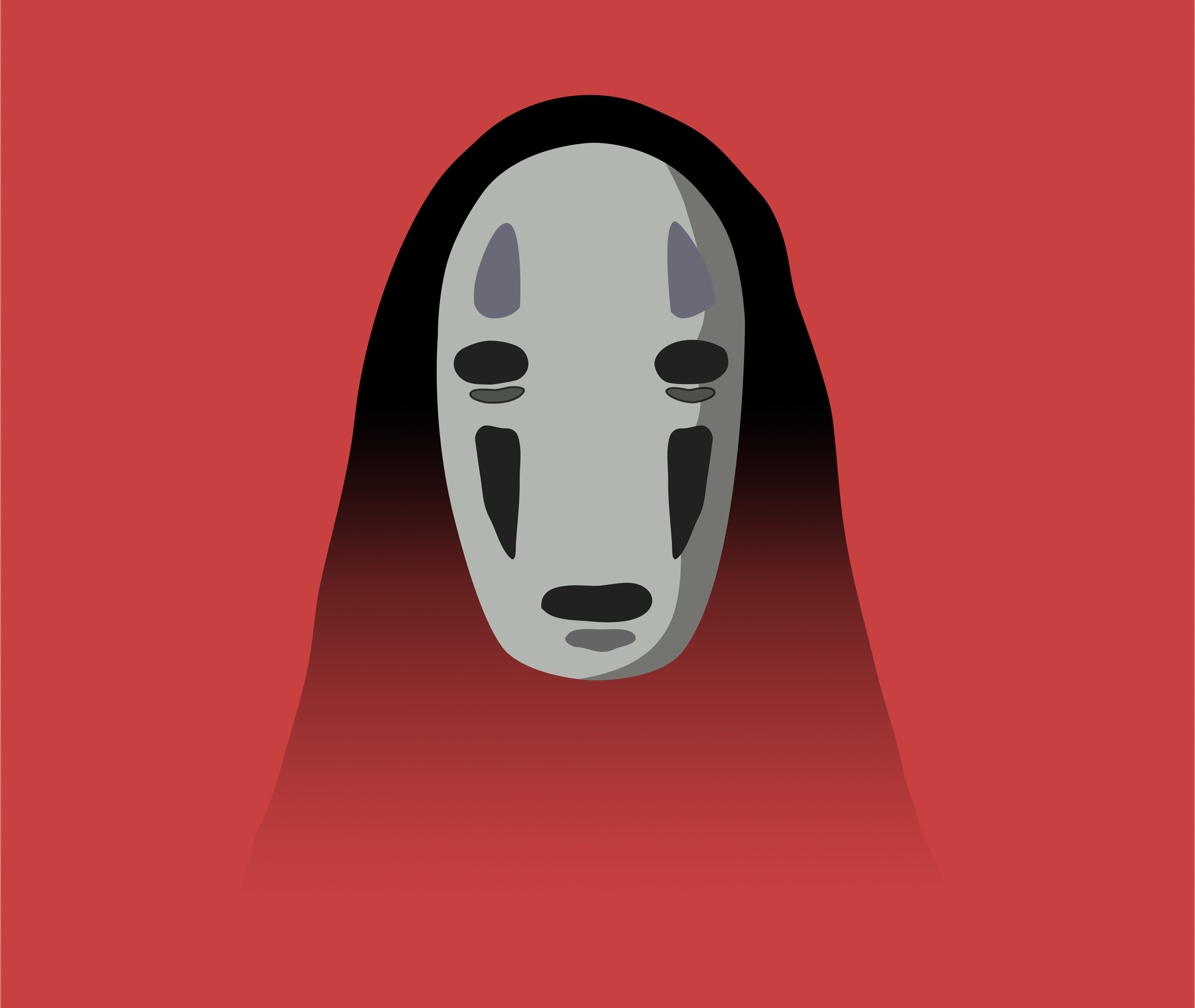 Kaonashi faceless graphic design minimalist simple spirit spirited away studio ghibli vector