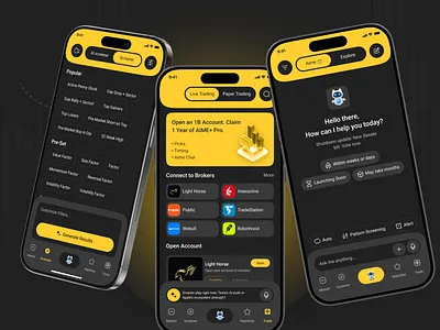 AI-Powered Investment App UI Design ai powered ai trade app banking app crypto finance finance app finance investment investment app trading platform