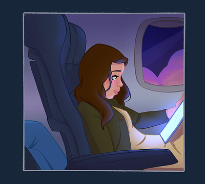plane ride home design illustration