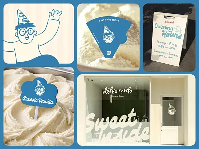 Gelato Mascot Illustration and Signage Brand brand identity branding cafe cartoon character design cute gelato graphic design ice cream illustration logo logo design mascot mascot branding mascot logo mockup modern playful mascot signage visual identity