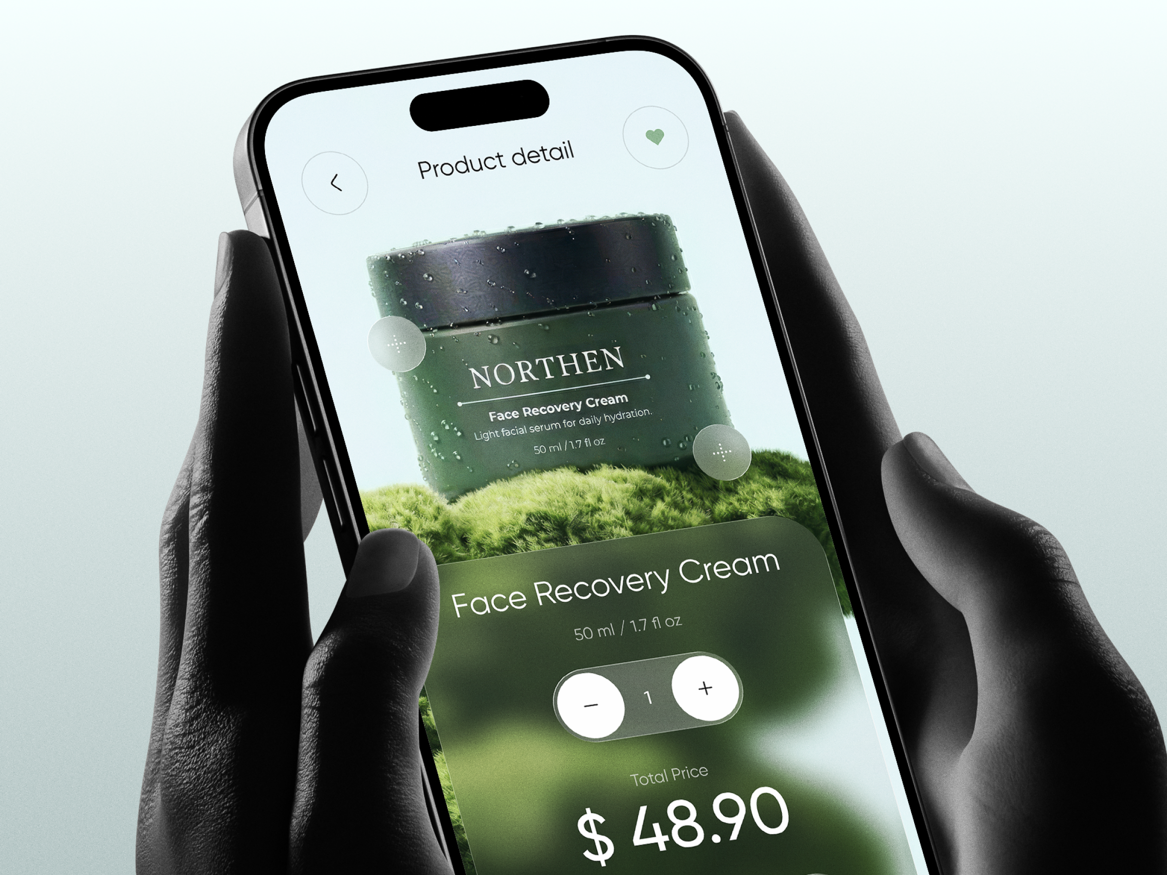 Northern: E-commerce App for personal care ai app design cart e commerce innovation inspiration ios minimalism mobile design natural products personal care product design product for men shopping skin health skincare app design ui mobile ui ux ux design