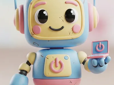 TechieBot - 3D Brand Mascot 3d 3d design 3d illustration... animation blender art brand identity branding c4d character design claymation design graphic design illustration mascot motion graphics octane render tech branding typography ui vector