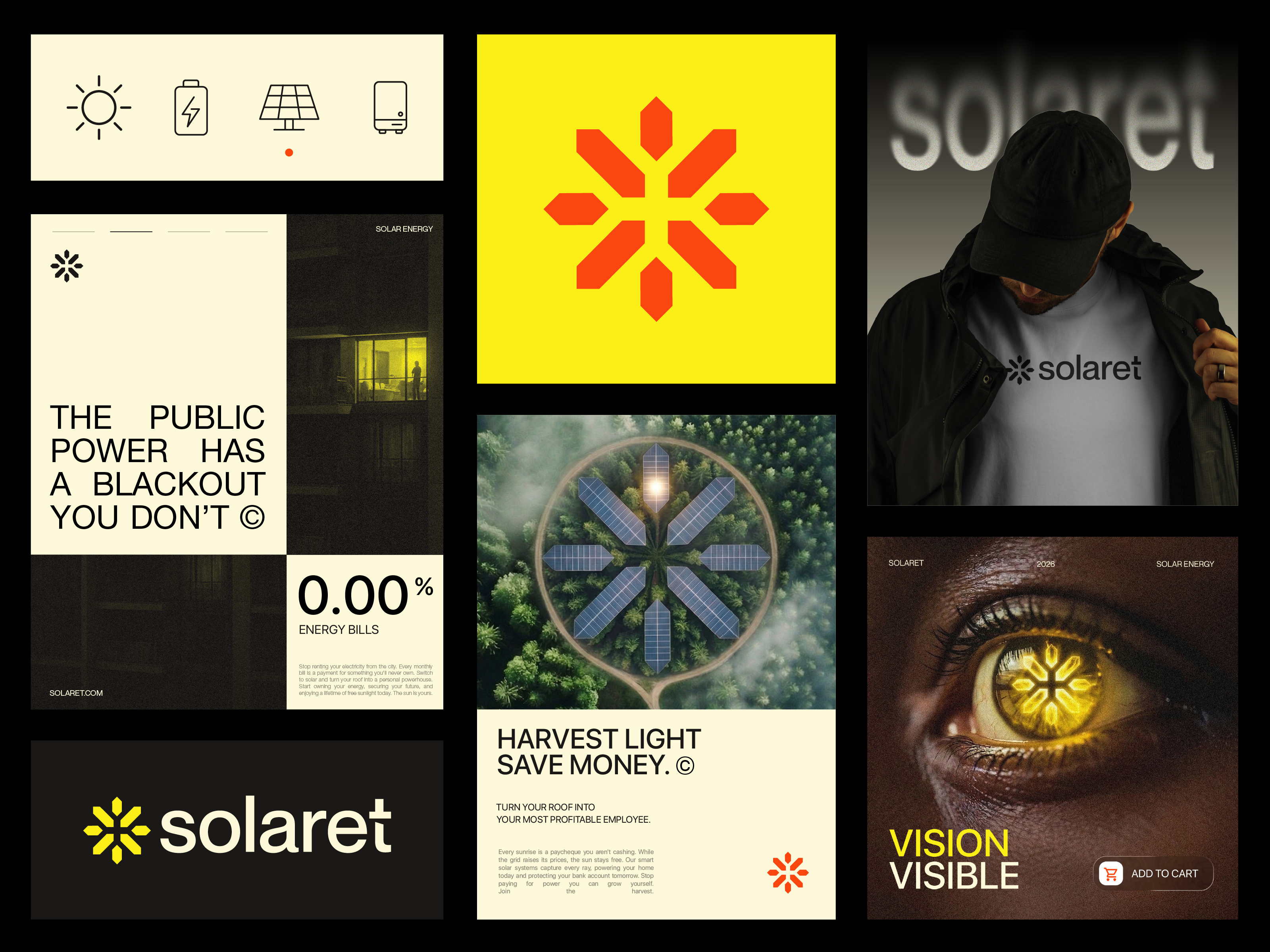 Solaret™ - Renewable Solar Energy SaaS Branding brand book brand guidlines brand identity brand style guide branding branding kit clean energy creative logo design eco logo energy industry icons logo modern logo renewable energy solar branding solar panel solarinnovation sustainability visual identity