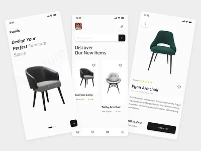 Furniture E-Commerce App Ui app ui mobile app modern ui ui deisng uiux uiux deisgn user experience user interface user research ux diesng
