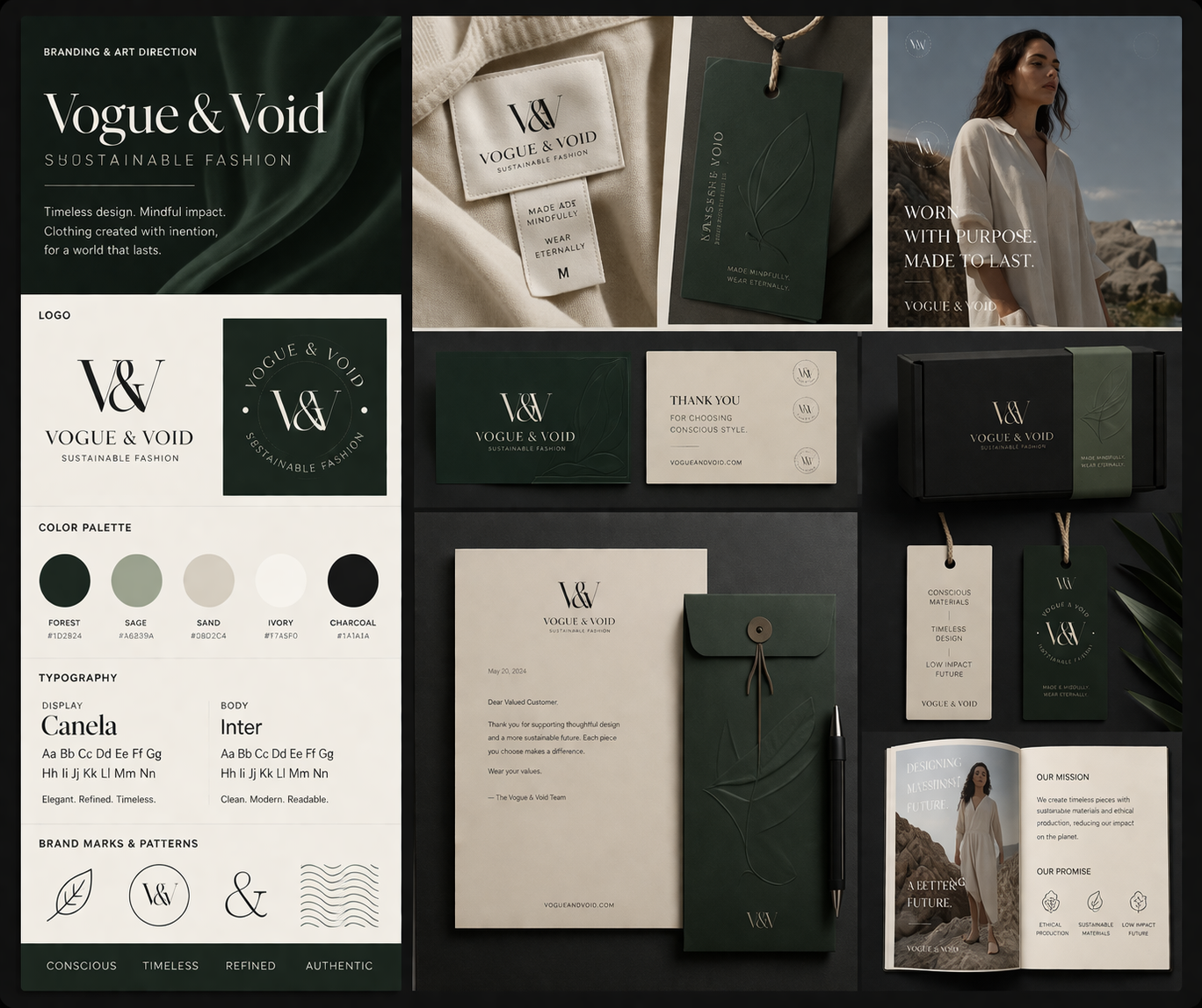 Sustainable fashion brand identity mockup