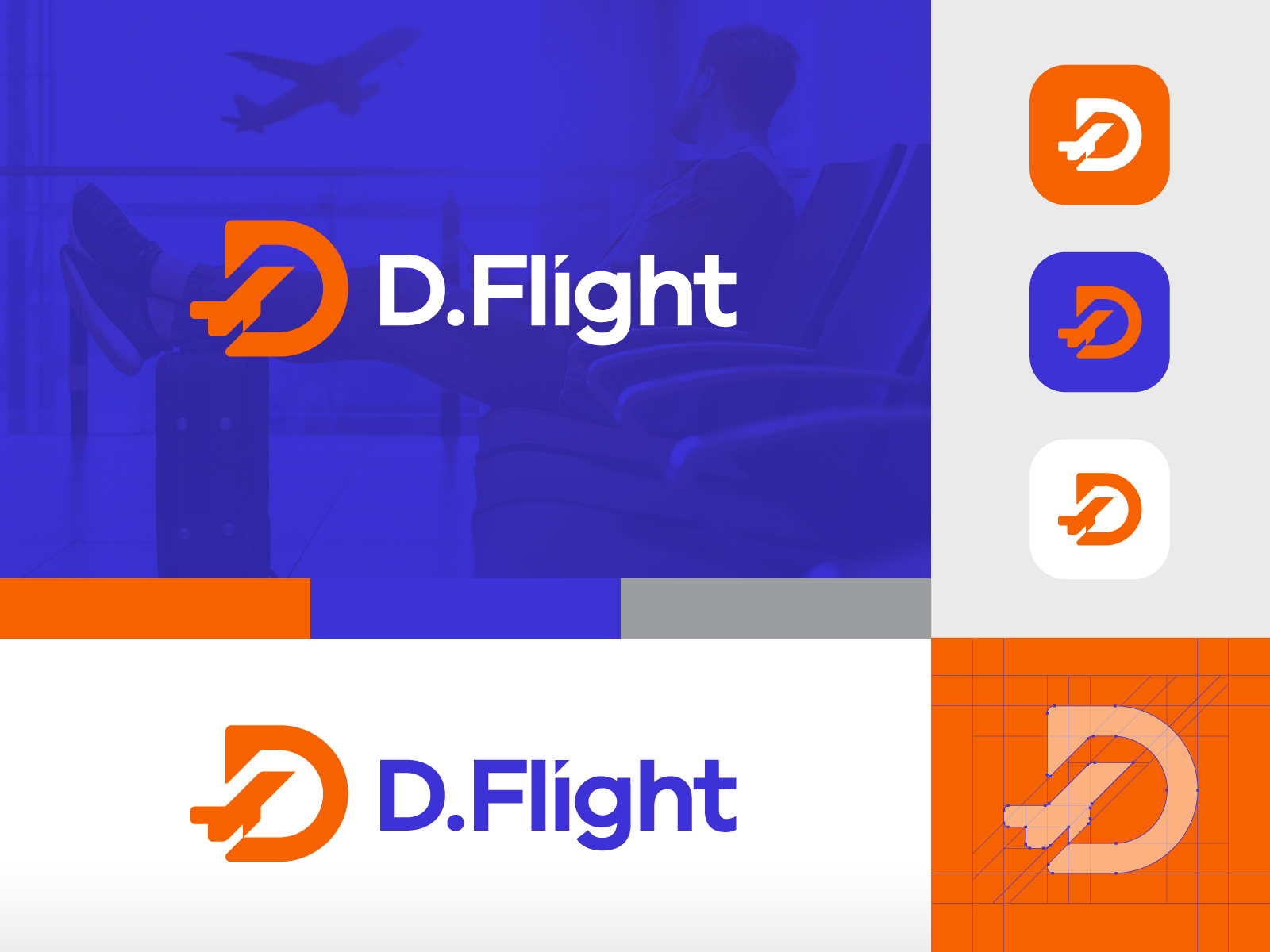 De.Fly, Letter D + Plane logo abstract adventure brand identity branding d d plane logo explorer flight logo fly logo geometric logo logo logo design logo designer minimalist logo plane logo symbol tour traveling logo trip logo visual identity