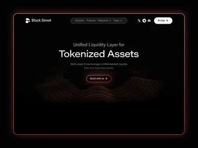 Block Street — Tokenized Assets DeFi Landing Page ai blockchain startups crypto carrancy crypto landing page financial solutions landing page saas product tokenized asset management ui ux web design web3 web3 ui design