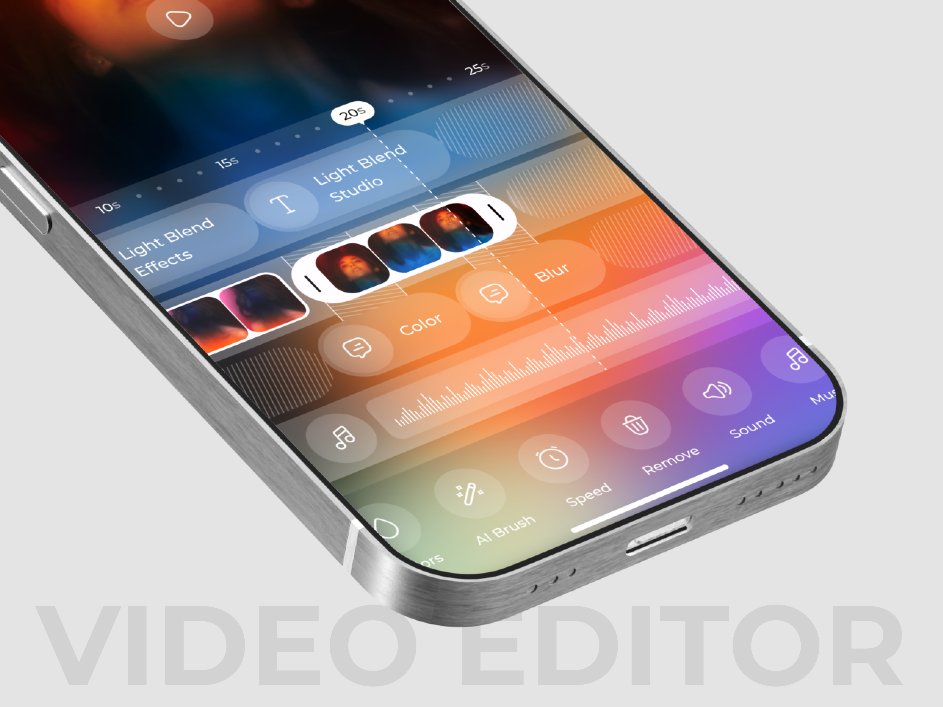 Smart AI Video Editor Mobile App UI Design ai app ai video editor app design content creator app glassmorphism mobile app mobile app design reels editor shorts app tiktok app ui design ux design video editing ui video editor app web