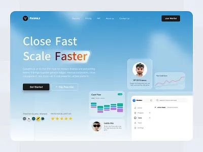 Ai Fintech Startup clean corporate finance fintech landing page minimalist modern professional startup web design website