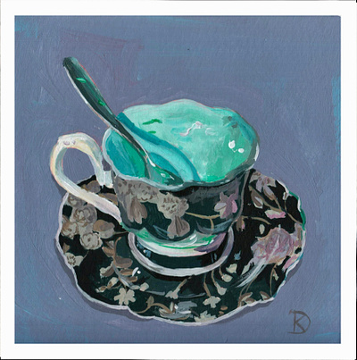 teacup blue design illustration