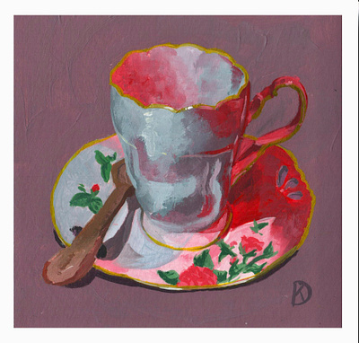 teacup red design illustration