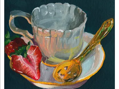 teacup dark design illustration