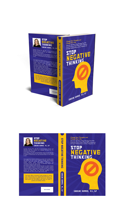 Stop Negative Thinking - Book Cover book book cover book cover design book design books brain book cover branding creative book cover design design book cover graphic design illustration logo miniman book cover negative negative book cover negative thinking sagor chandra das typography vector