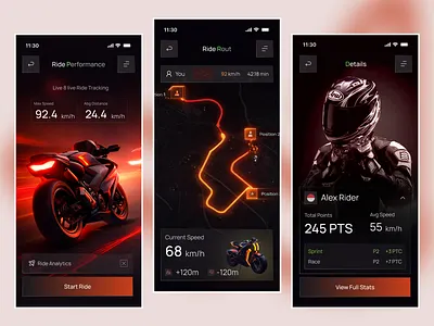 MotoGp - Racing Track App UI app app drsign bike racing data visualization driver stats ui mobile mobile app mobile app design motogp motorsport ui product design race tracker racing app racing result app sports app tracking app ui design ux design