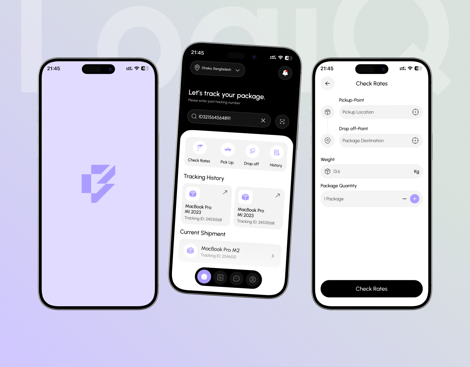 Delivery Logistic Mobile App app app interface business check rates crm delivery logistic logistics app mobile app order order details payment pickup saas tracking app ui ux