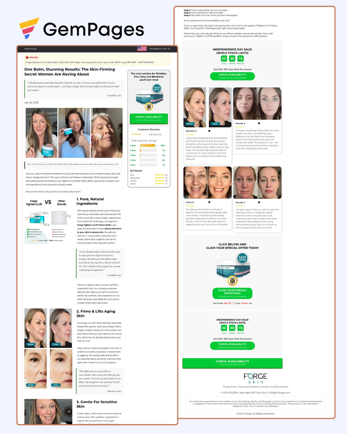 Forge Skin Listicle Page | GemPages Template gempages gempages expert gempages listicle page shopify shopify expert shopify listicle page