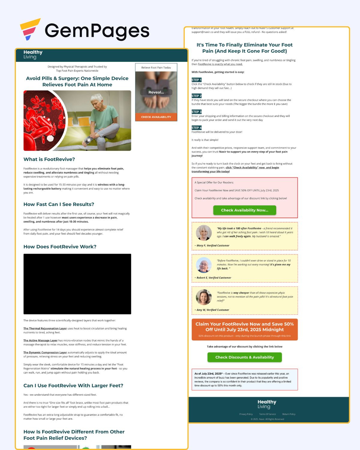 Healthy Living ADV | GemPages Template gempages gempages advertorial page gempages expert shopify shopify advertorial page shopify expert