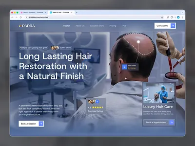 Permanent Hair Restoration Website beauty cosmetic design hair hair care medicine product restoration web