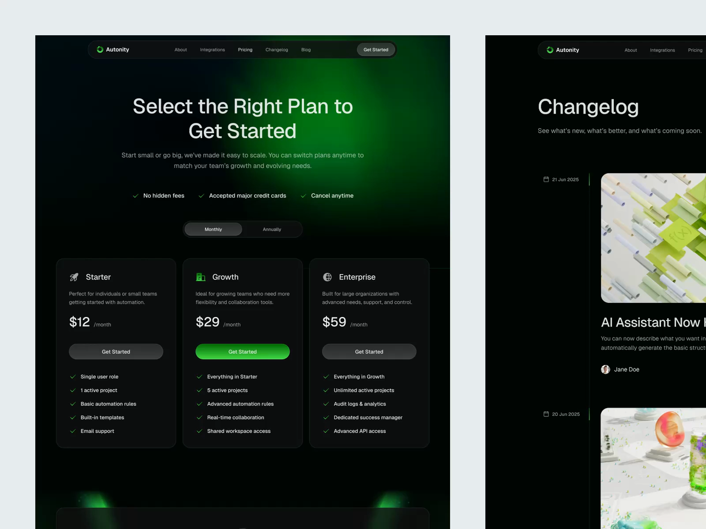 Autonity - AI Automation Pricing Page