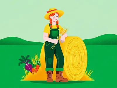 Harvest Bloom: Organic Farm Illustration environment farming illustration landscape illustration nature organic travel