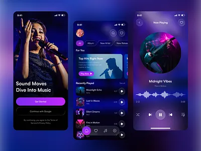 Music Player Mobile App Design ai ai music app app design audio player design ios mobile mobile application music music app music app design music app ui music mobile app music player music player ui music streaming playlist app ui design