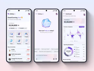 AI Finance Mobile App UIUX Design interface mobile product service startup ui ux