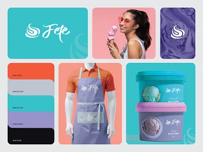 Fete - Brand identity box design box label box packaging brand identity brand identity design branding colour scale graphic design ice cream label identity branding label label design logo logo branding logo design packaging typography scale visual identity design