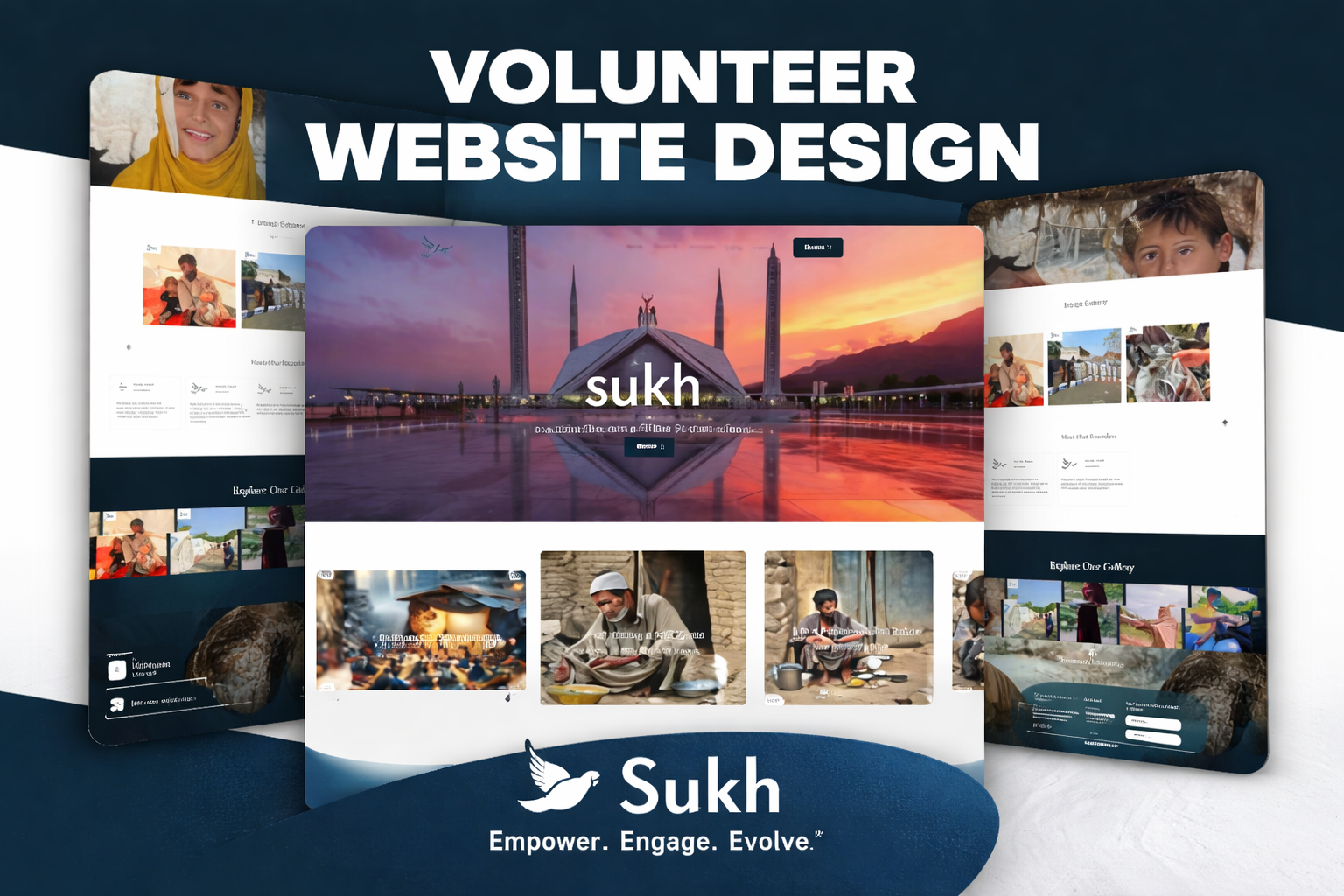 Volunteer Website Design – Sukh figma landing page minimal design nonprofit ui ui design uiux ux design volunteer webflow website