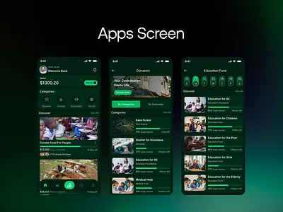 Fundexa – Donation Fundraising Mobile App UI Kit app design design figma ui uiux