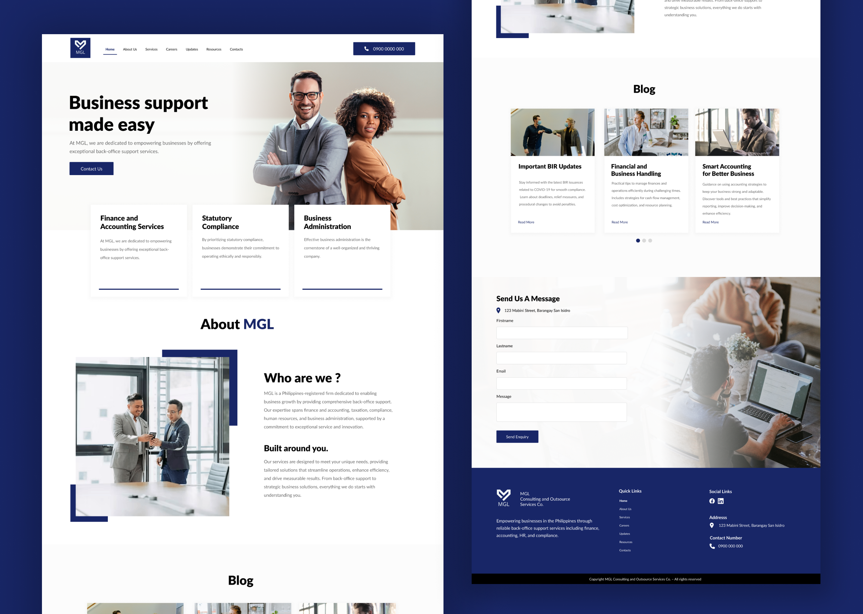 MGL Consulting and Outsource Services business web design business website ui web design wordpress