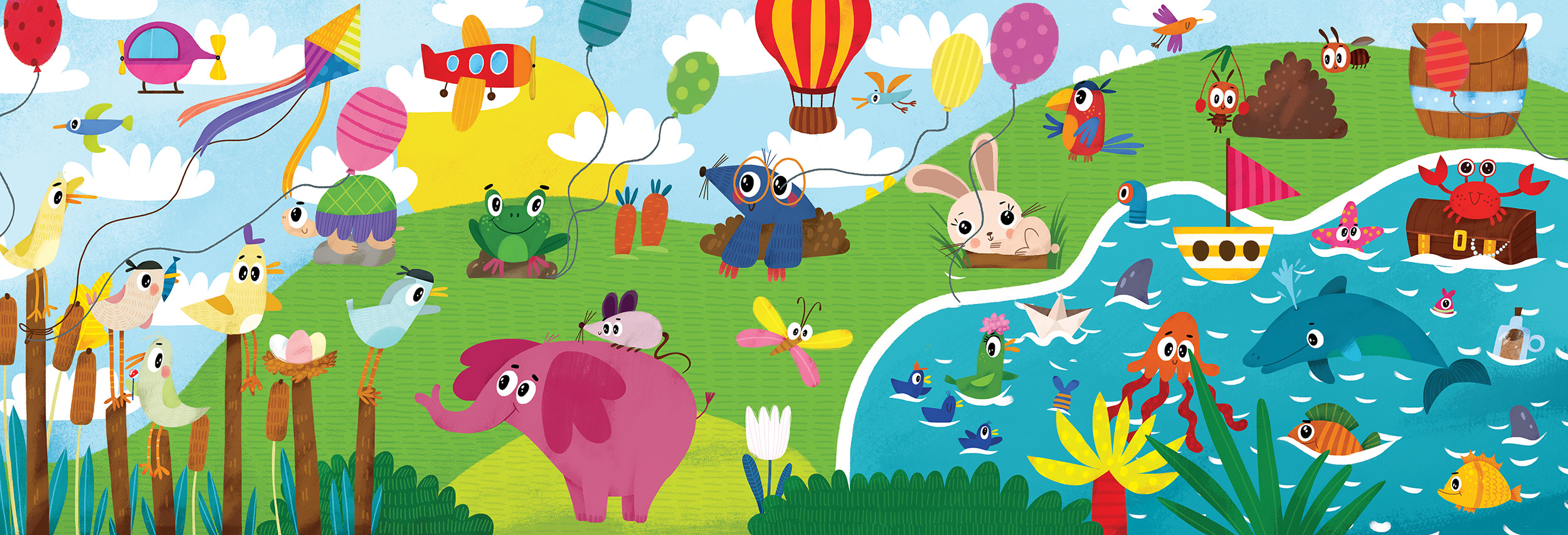 Large game board with animals animals book book illustrator children childrenillustration illustration illustrator