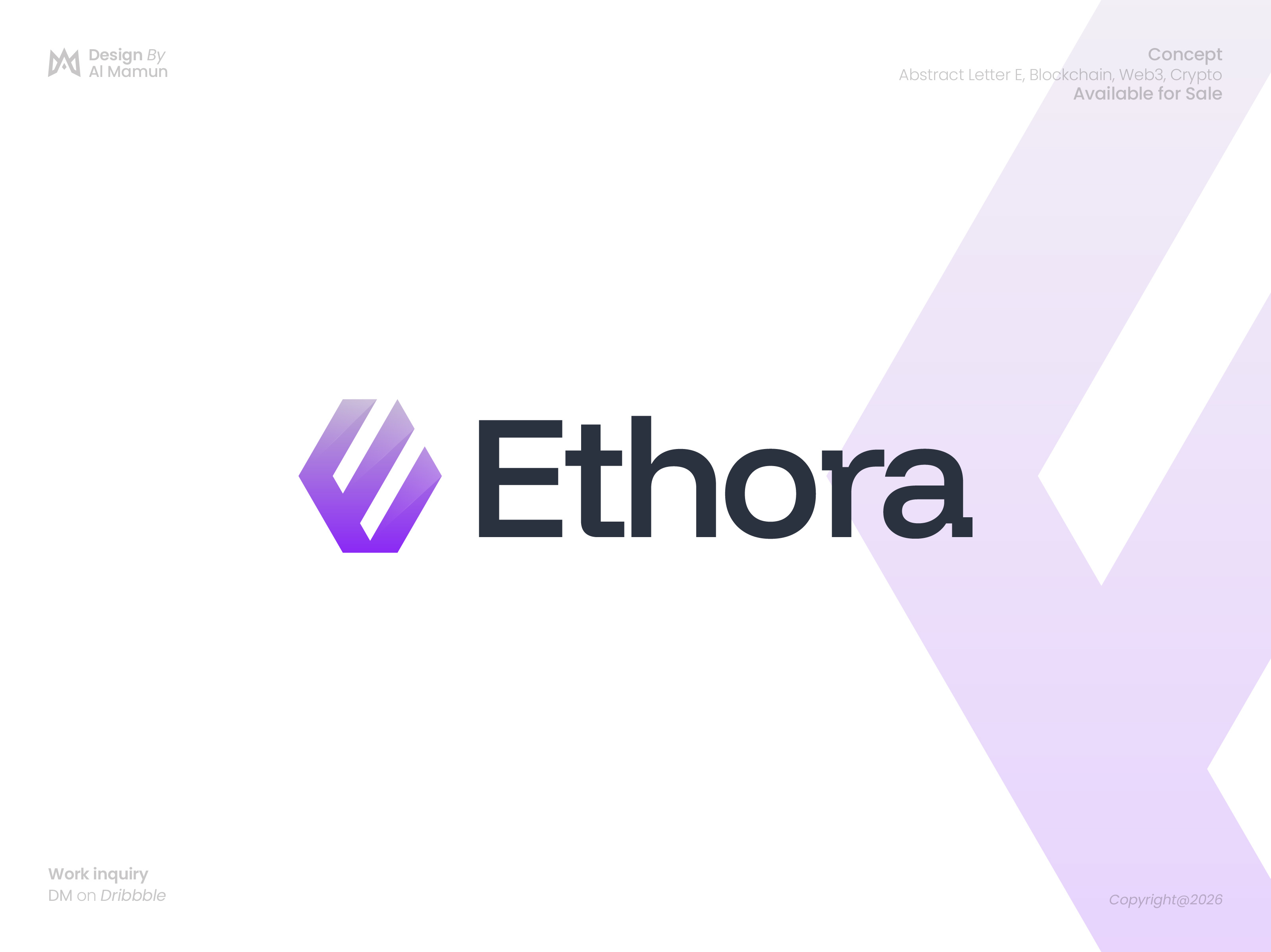 Ethora — Web3 Crypto Logo Design abstractlogo blockchainlogo blockchaintech brandidentity branding brandmark cryptoidentity cryptologo defi fintechbranding futuristiclogo geometriclogo graphicdesign letter e logo logodesign logotype minimallogo modernlogo visualidentity web3design
