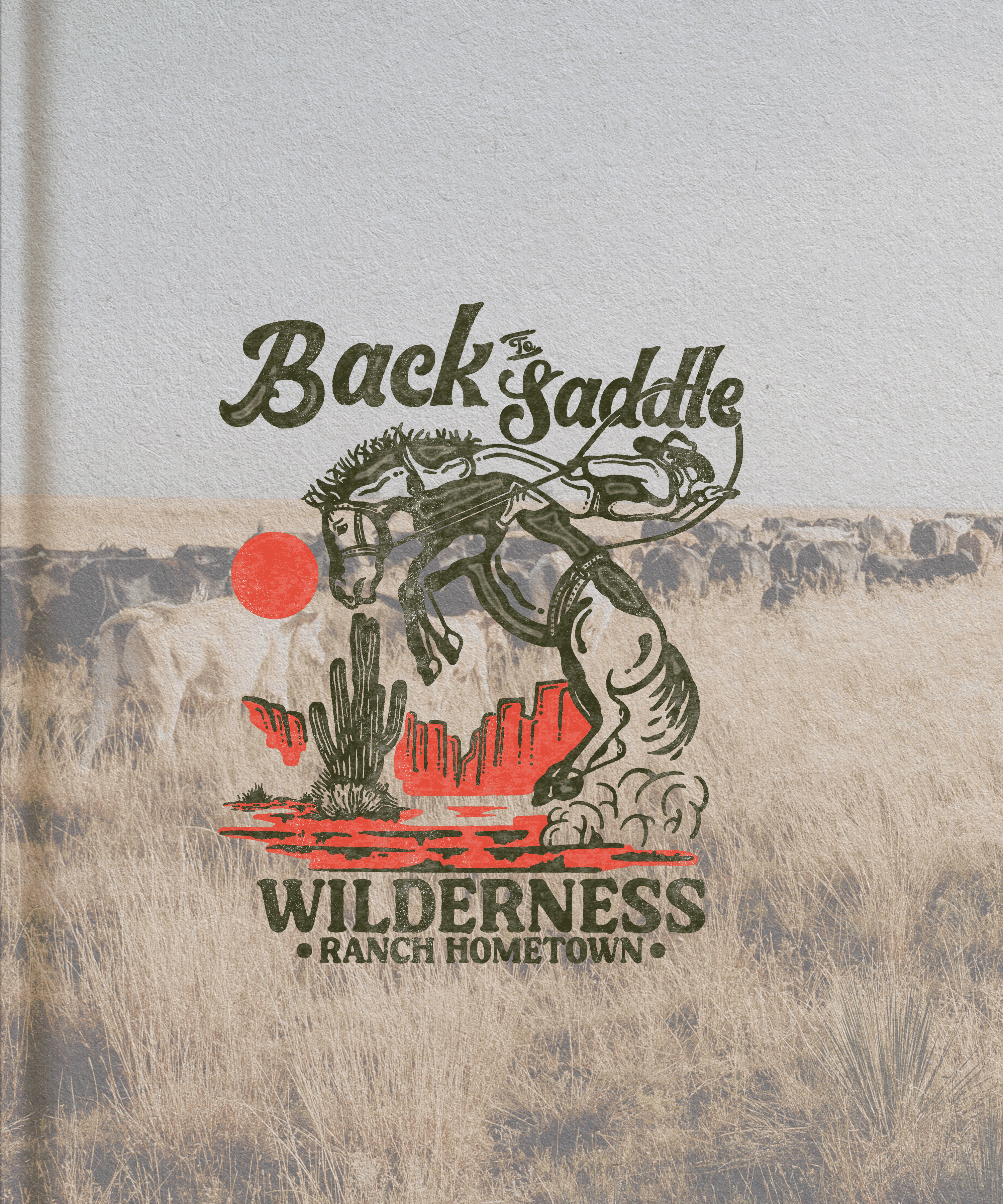 Back in the Saddle | Vintage Western Illustration americana apparel design badge design branding bundling design cowboy design dribbble graphic design illustration illustrator logo merchandise outdoor retro screen print typography vintage western wildwest