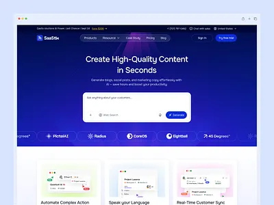 AI Content Generator SaaS Template agency branding saas saas landing ui web ui web3