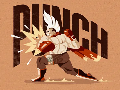 Cyborgxer boxer character cyborg illustration punch
