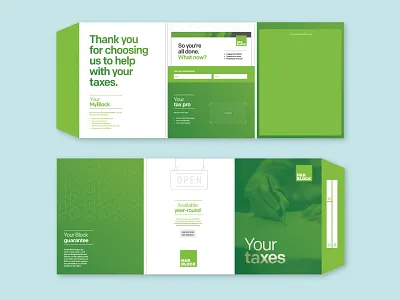 Tax Return Document Carrier art direction document carrier document folder folder design hr block information design packaging packaging design print design retail collateral service design tax return ux design