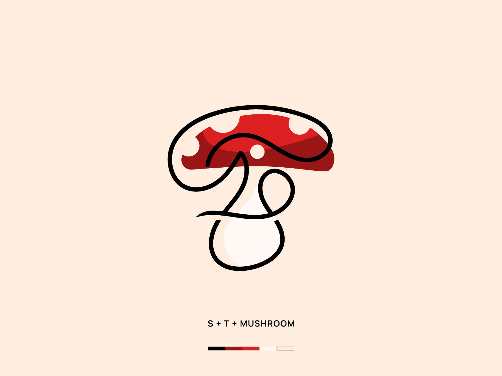 Mushroom Logo Design | Minimalist Creative S + T Monogram ai logo brandidentity branding continuous line logo creative logo food logo line art logo logodesign logotype minimalist logo modern logo monoline logo mushroom mushroom logo design organic brand logo saas logo symbol tech logo visual identity