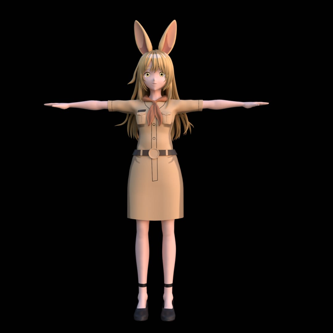 Seline bun for VRChat 3d 3d model anime blender cartoon commission design graphic design rig seline bun stallion studio limited vrchat