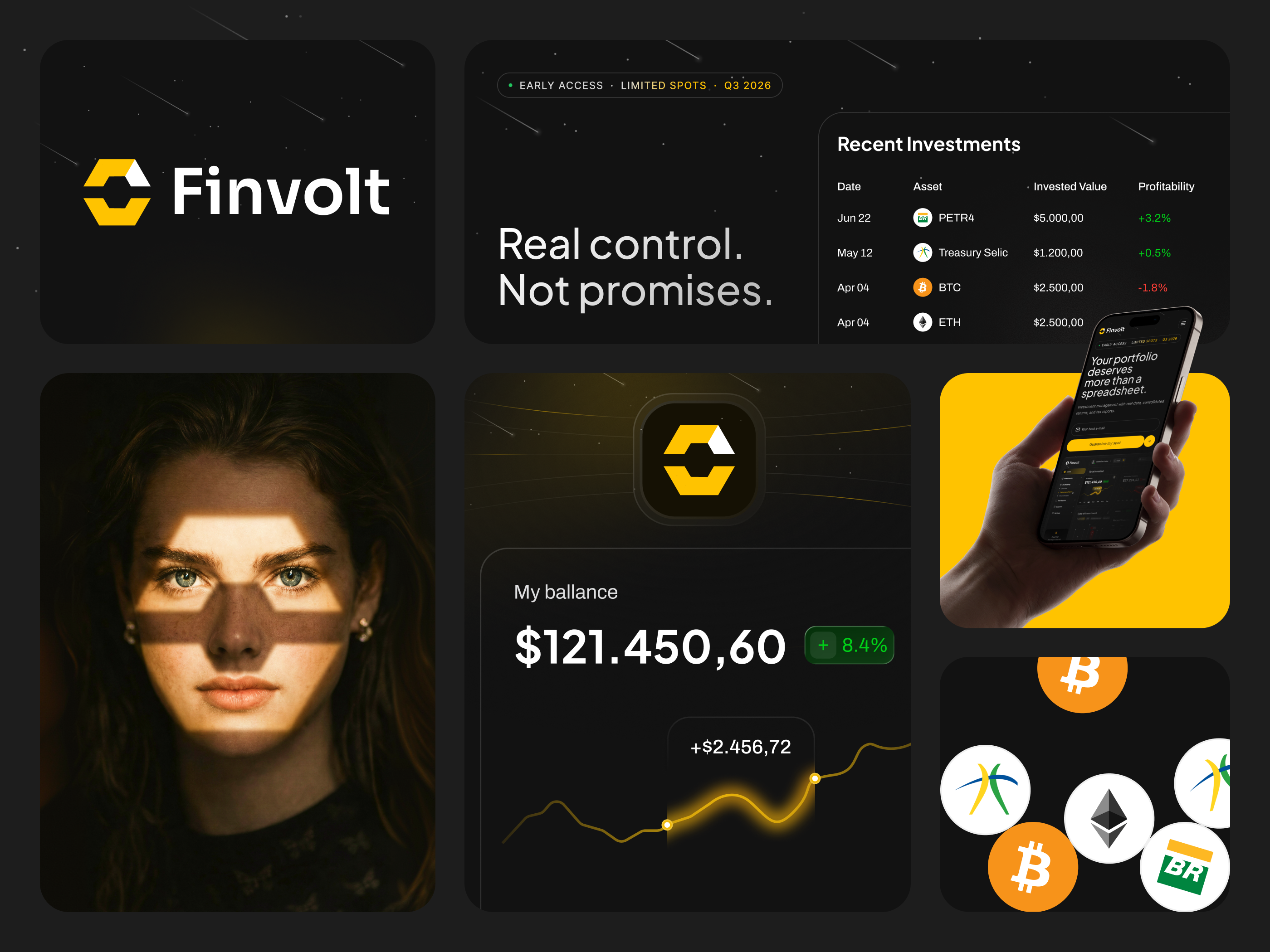 Finvolt - Investment Dashboard UI & Brand Concept