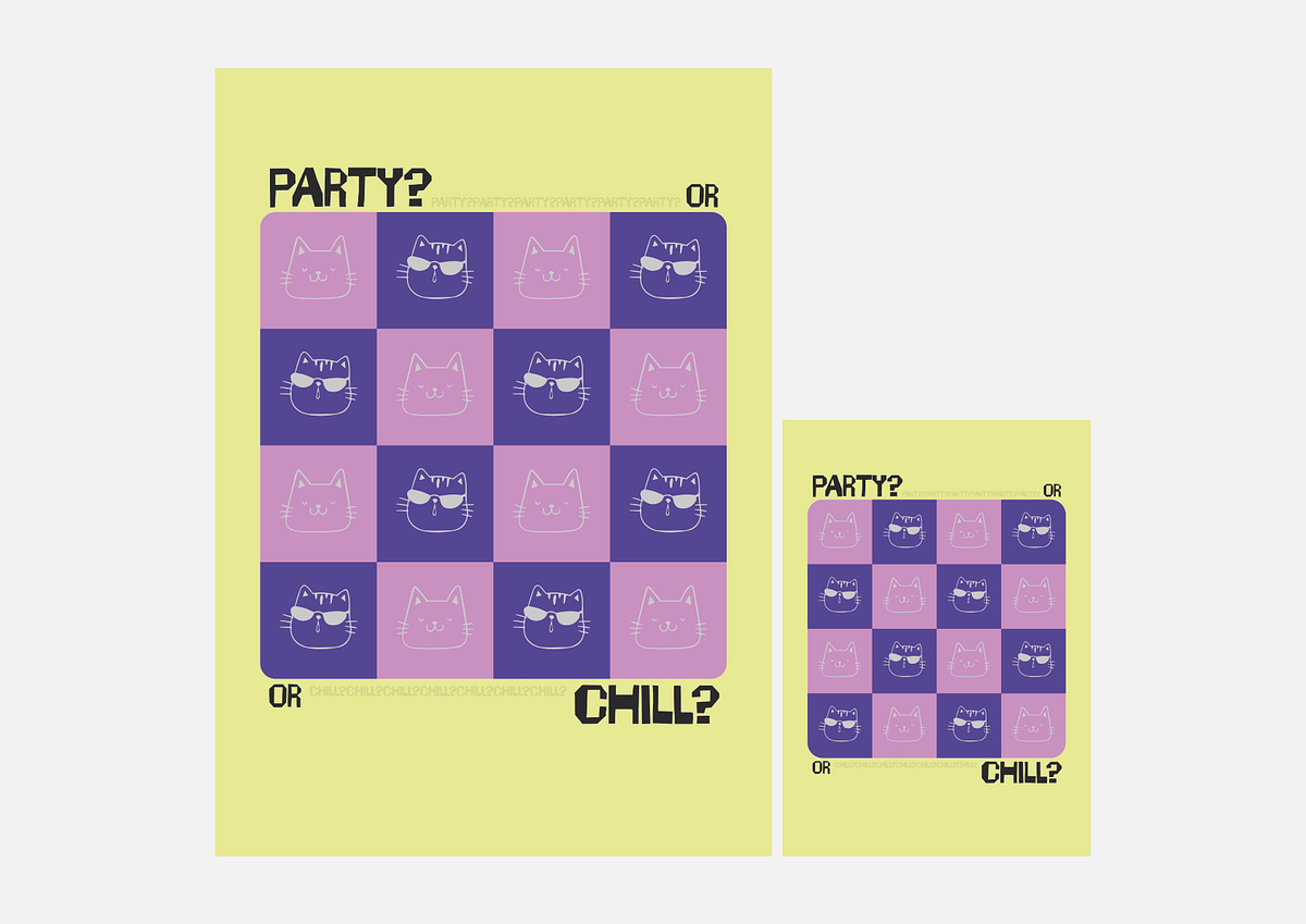 random posters series no.1 party or chill?