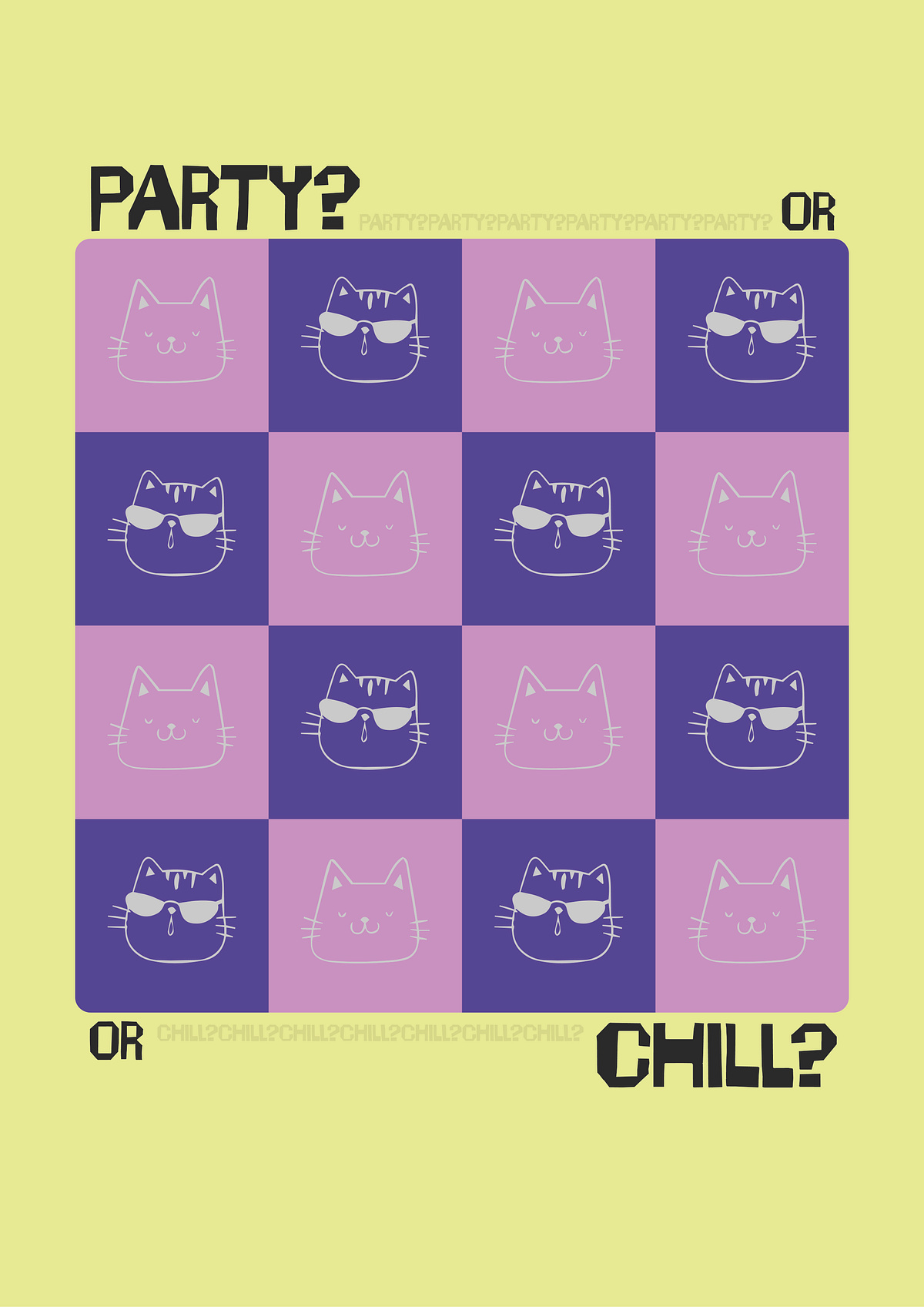 random posters series no.1 party or chill? Image 0