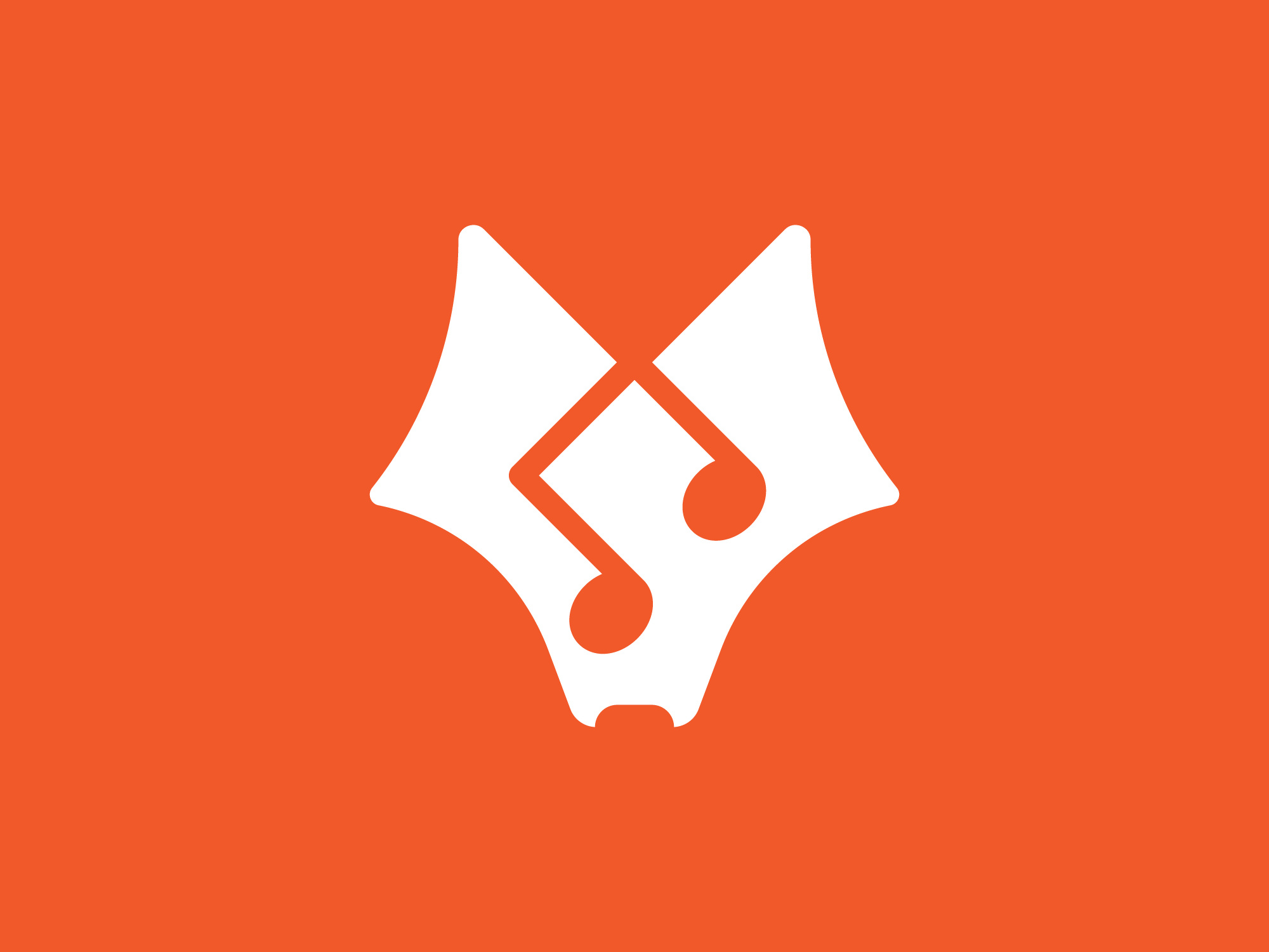 modern orange music fox logo