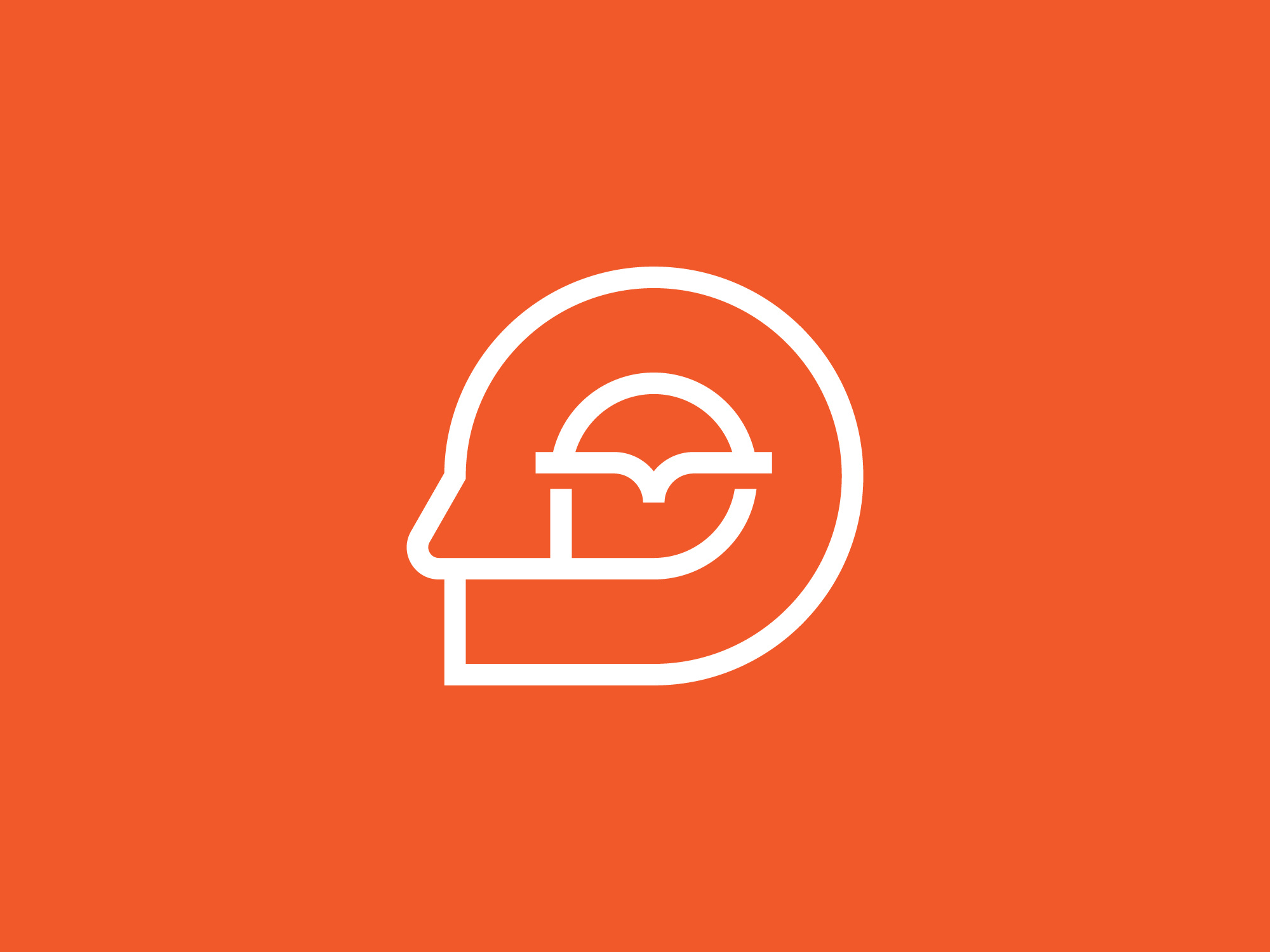 modern monoline owl human brain logo